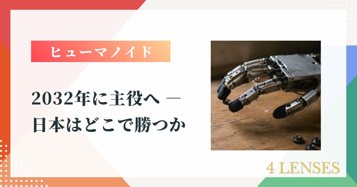 ヒューマノイドが2032年に産業特化型を超える試算、日本の勝ち筋(部品か完成機か)を4つのレンズで読み解く記事のアイキャッチ